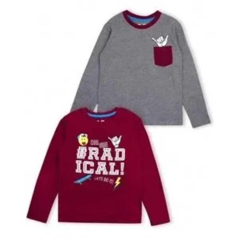 Aeropostale Long Sleeve Graphic and Pocket Tee Shirts, 2 Pack, Boys Size 10, NWT